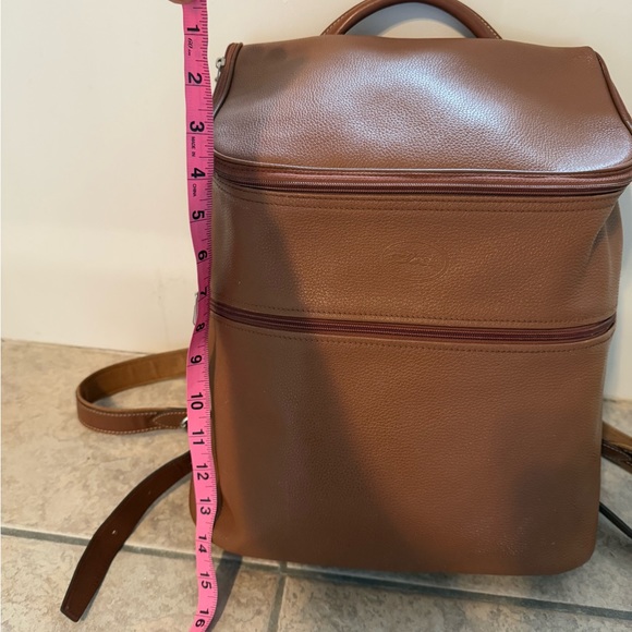Vintage Longchamp LE FOULONNÉ BACKPACK in Caramel Leather